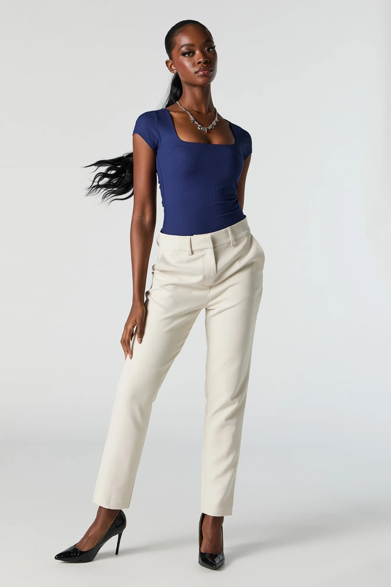 Contour Ribbed Square Neck Bodysuit sold by Charlotte Russe product image thumbnail 3