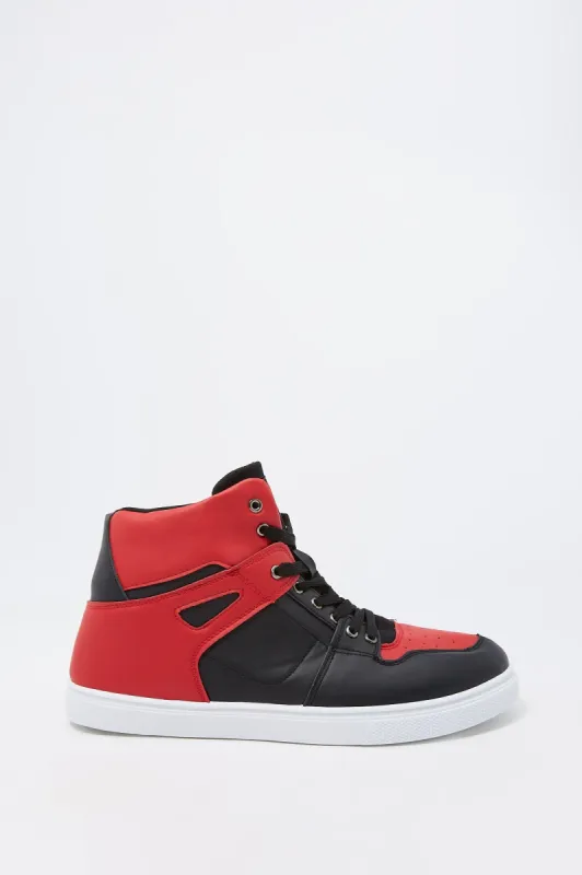 Faux-Leather Colour Block High-Top Sneaker sold by Charlotte Russe