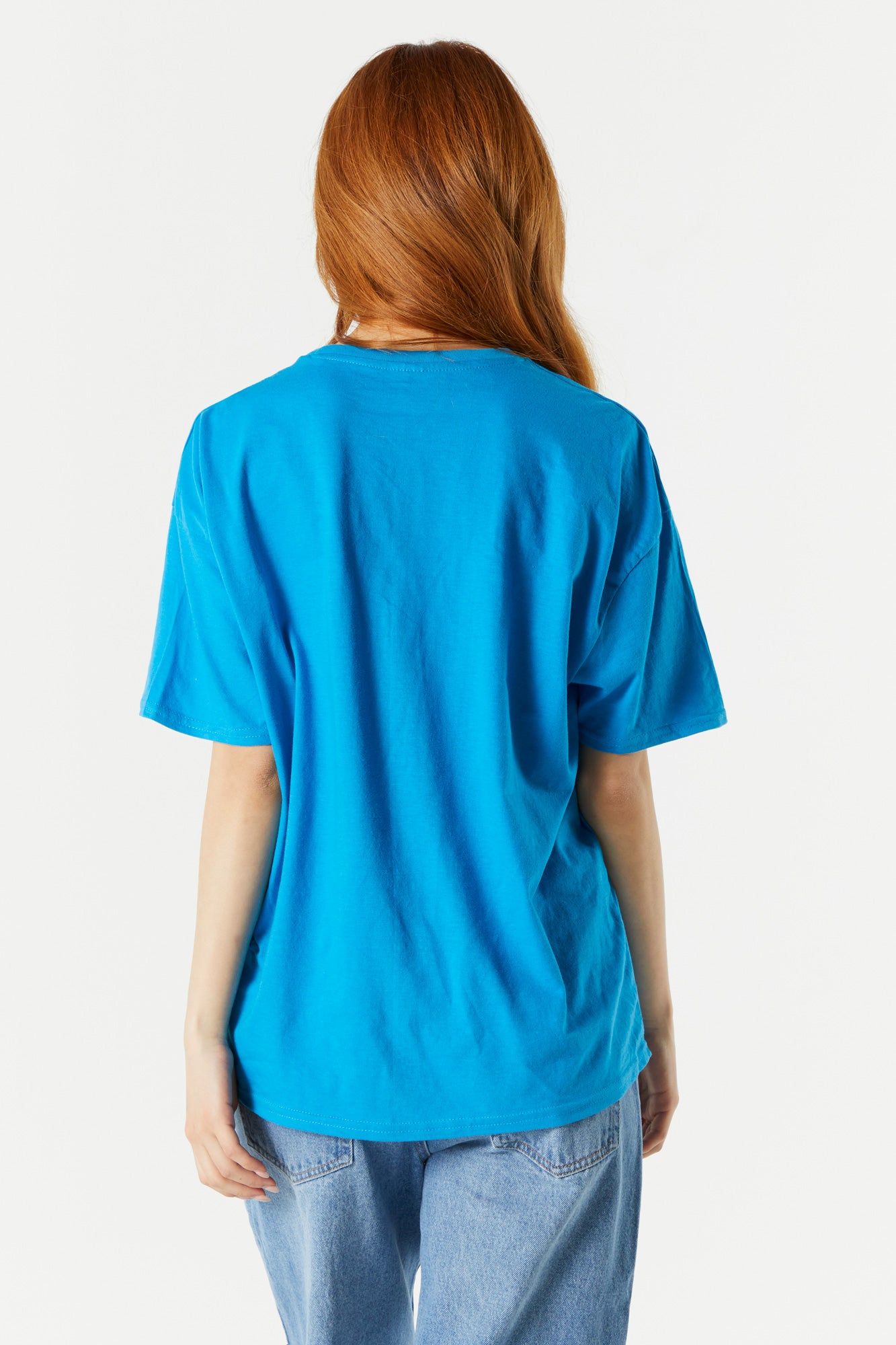 Blue Stitch Graphic Boyfriend T-Shirt sold by Charlotte Russe product image thumbnail 2