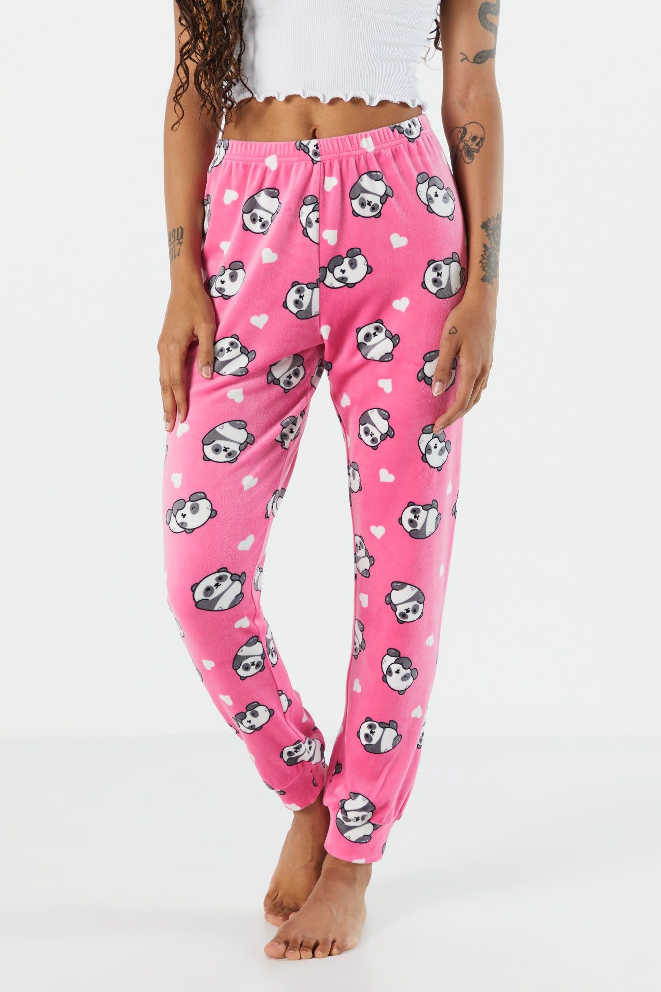 Panda Print Velour Pajama Jogger sold by Charlotte Russe product image thumbnail 2
