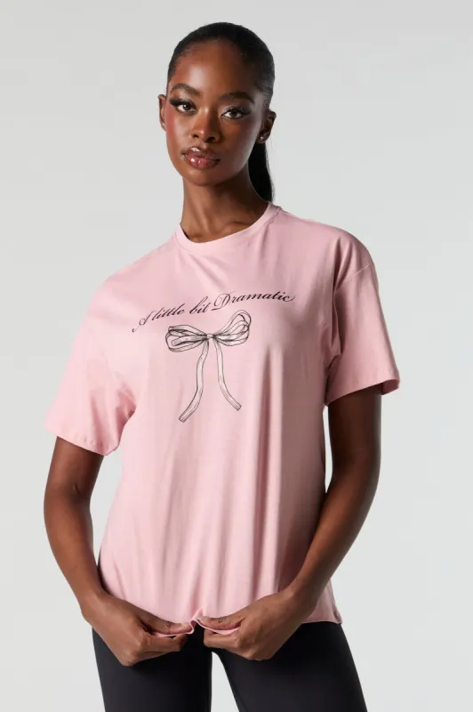Little Bit Dramatic Graphic Boyfriend T-Shirt sold by Charlotte Russe