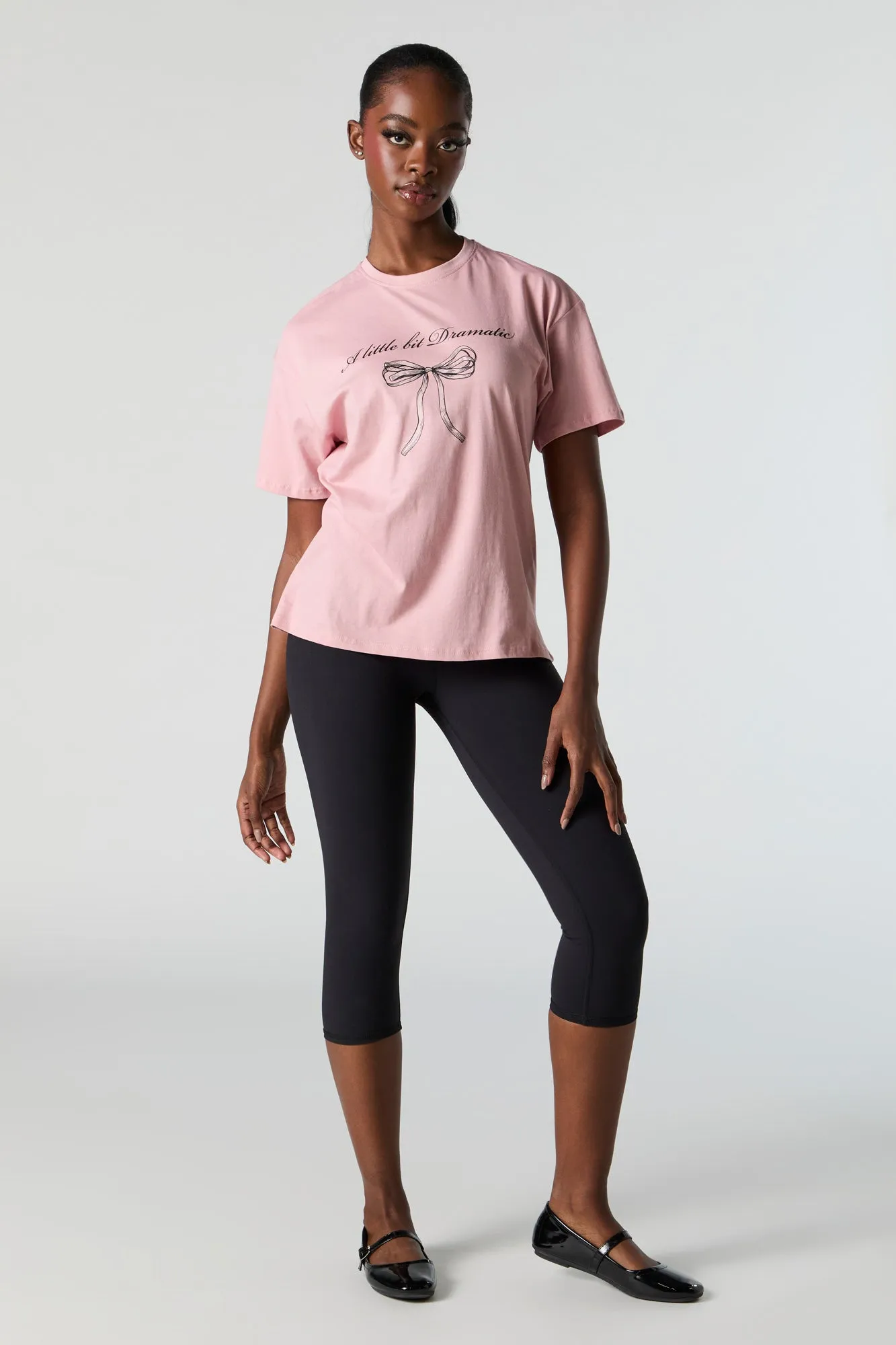 Little Bit Dramatic Graphic Boyfriend T-Shirt sold by Charlotte Russe product image thumbnail 3