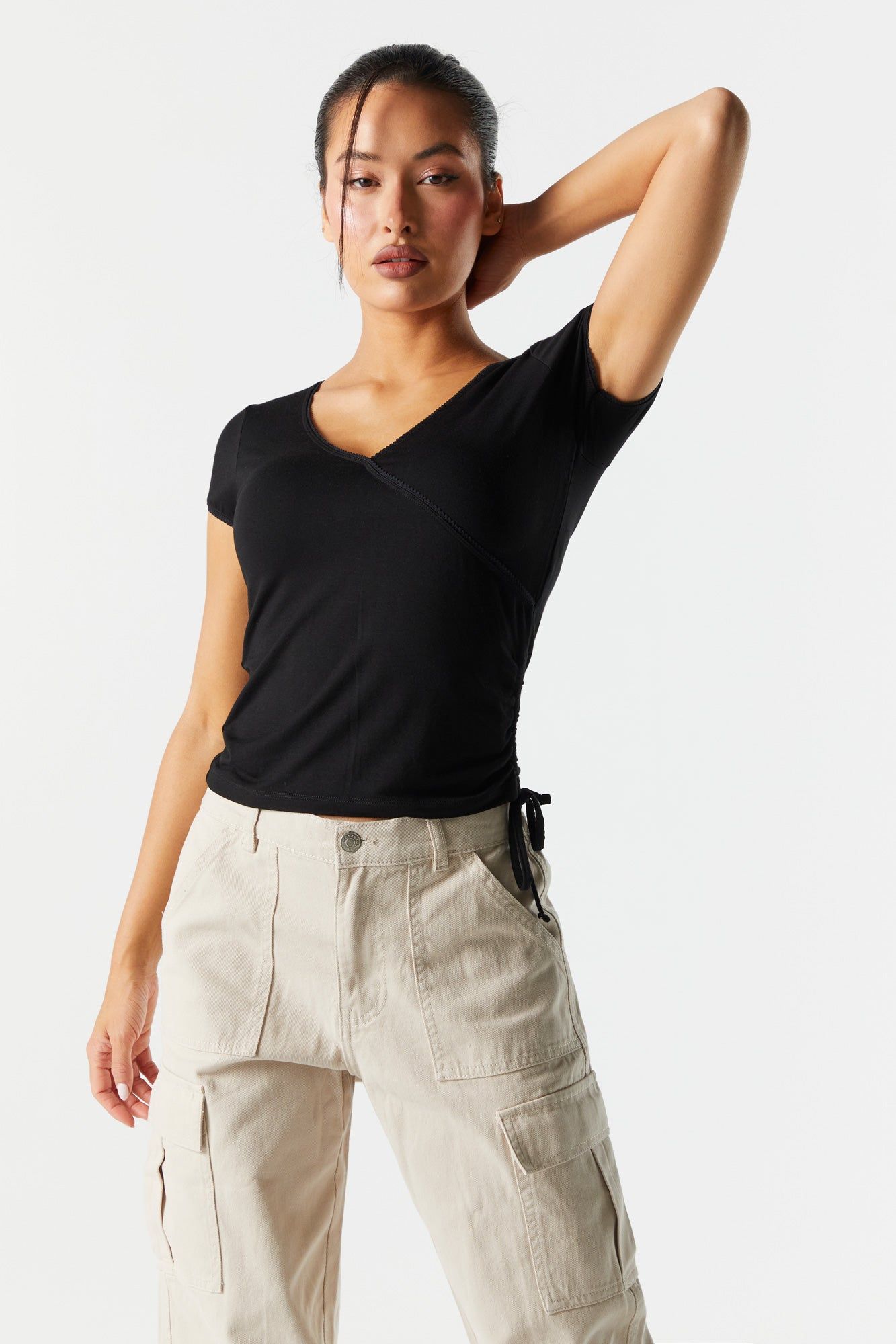 Surplice Drawstring Top sold by Charlotte Russe product image thumbnail 4