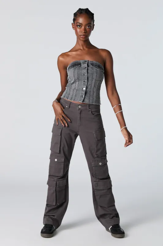 Multi Pocket Straight Leg Cargo Pant sold by Charlotte Russe