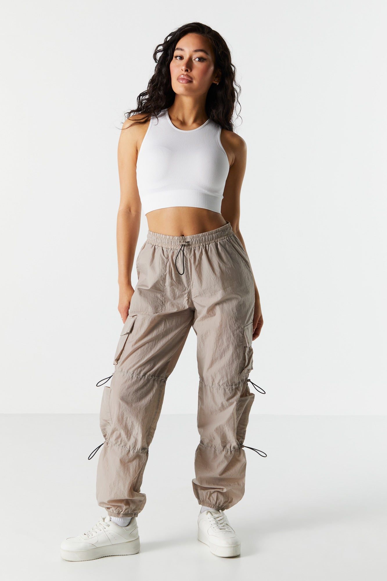 Seamless Ribbed High-Neck Crop Tank sold by Charlotte Russe product image thumbnail 4