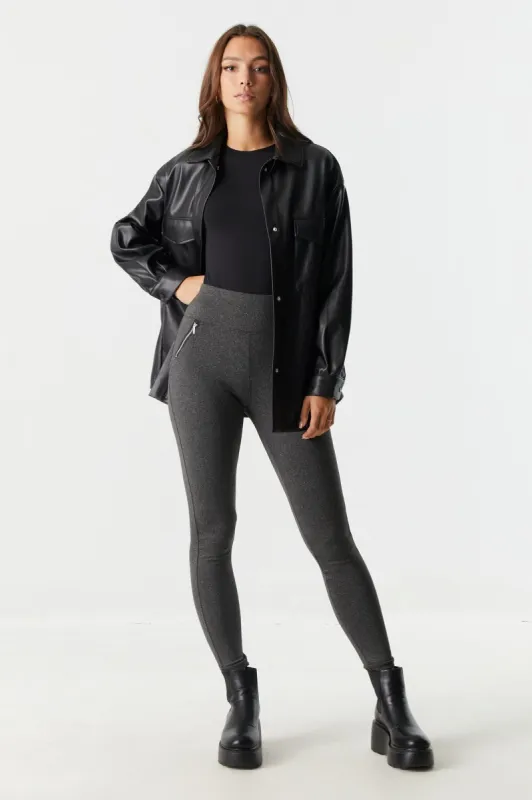 Soft High-Rise Zip Pocket Legging sold by Charlotte Russe