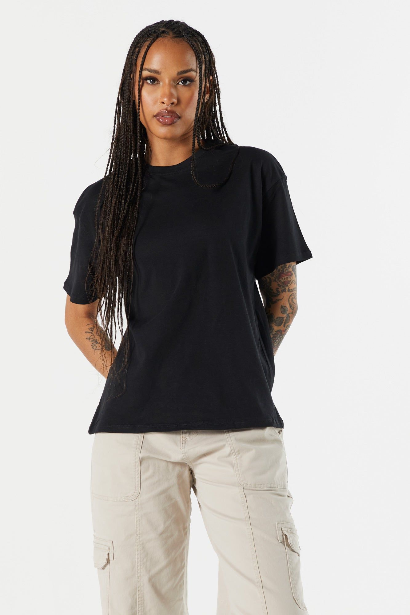 Crewneck Boyfriend T-Shirt sold by Charlotte Russe product image thumbnail 4