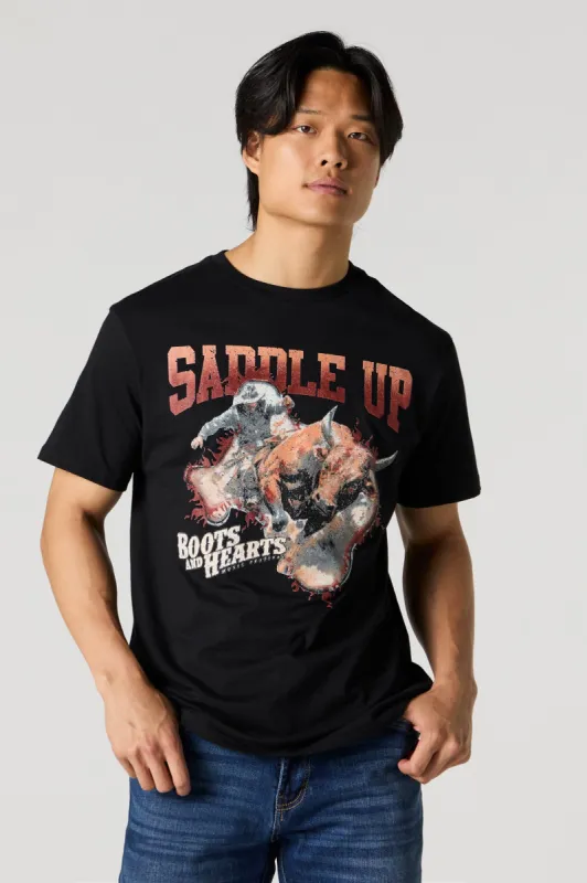 Boots and Hearts Saddle Up Graphic T-Shirt sold by Charlotte Russe