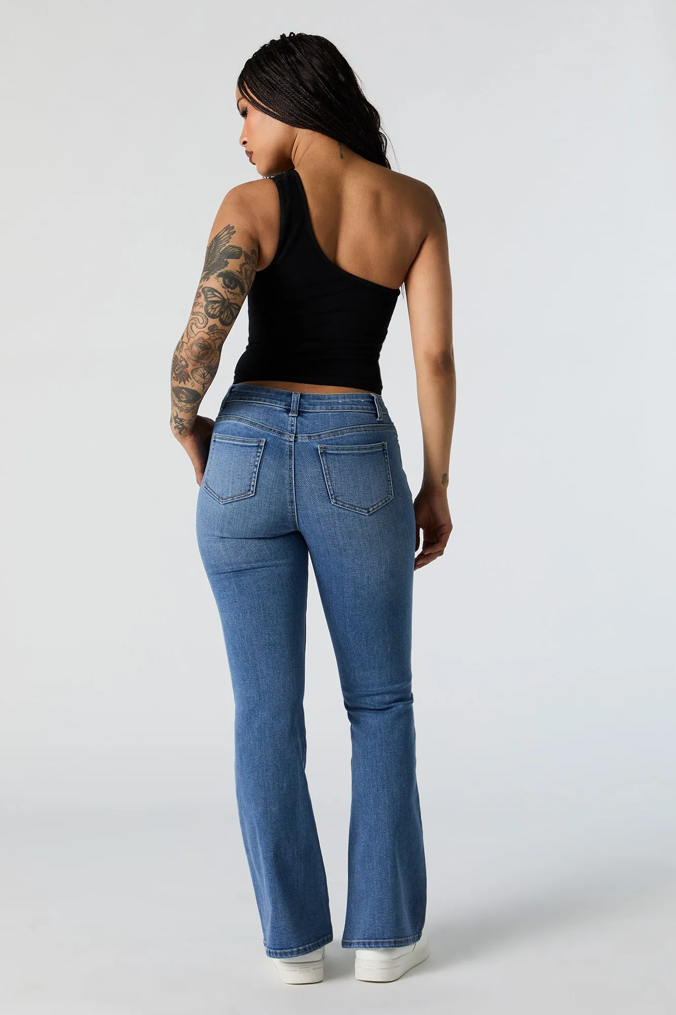 Austin Medium Wash Low Rise Flare Jean sold by Charlotte Russe product image thumbnail 3