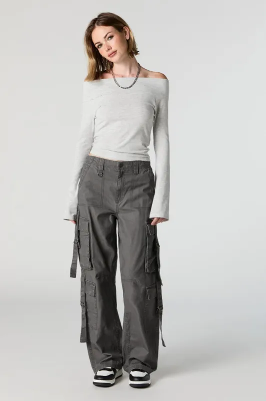 Washed Multi Pocket D-Ring Cargo Pant sold by Charlotte Russe