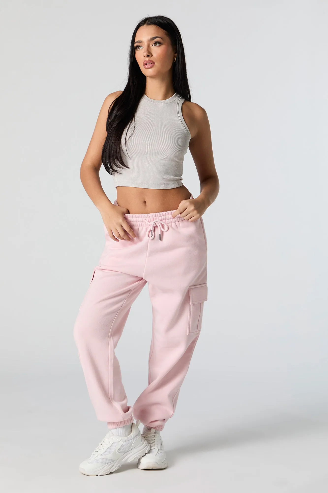 Soft Fleece Cargo Jogger sold by Charlotte Russe