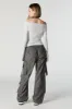 Washed Multi Pocket D-Ring Cargo Pant sold by Charlotte Russe