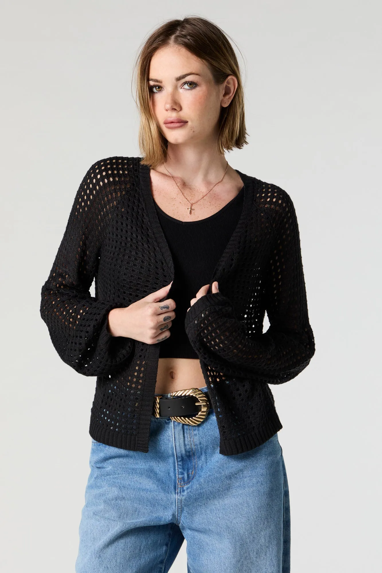 Open Knit Cardigan sold by Charlotte Russe product image thumbnail 2