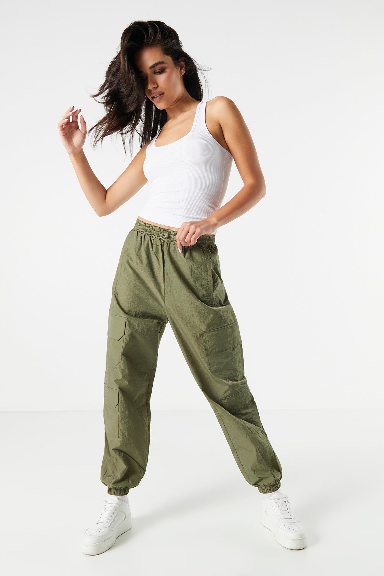 Nylon Multi Pocket Cargo Jogger sold by Charlotte Russe product image thumbnail 2