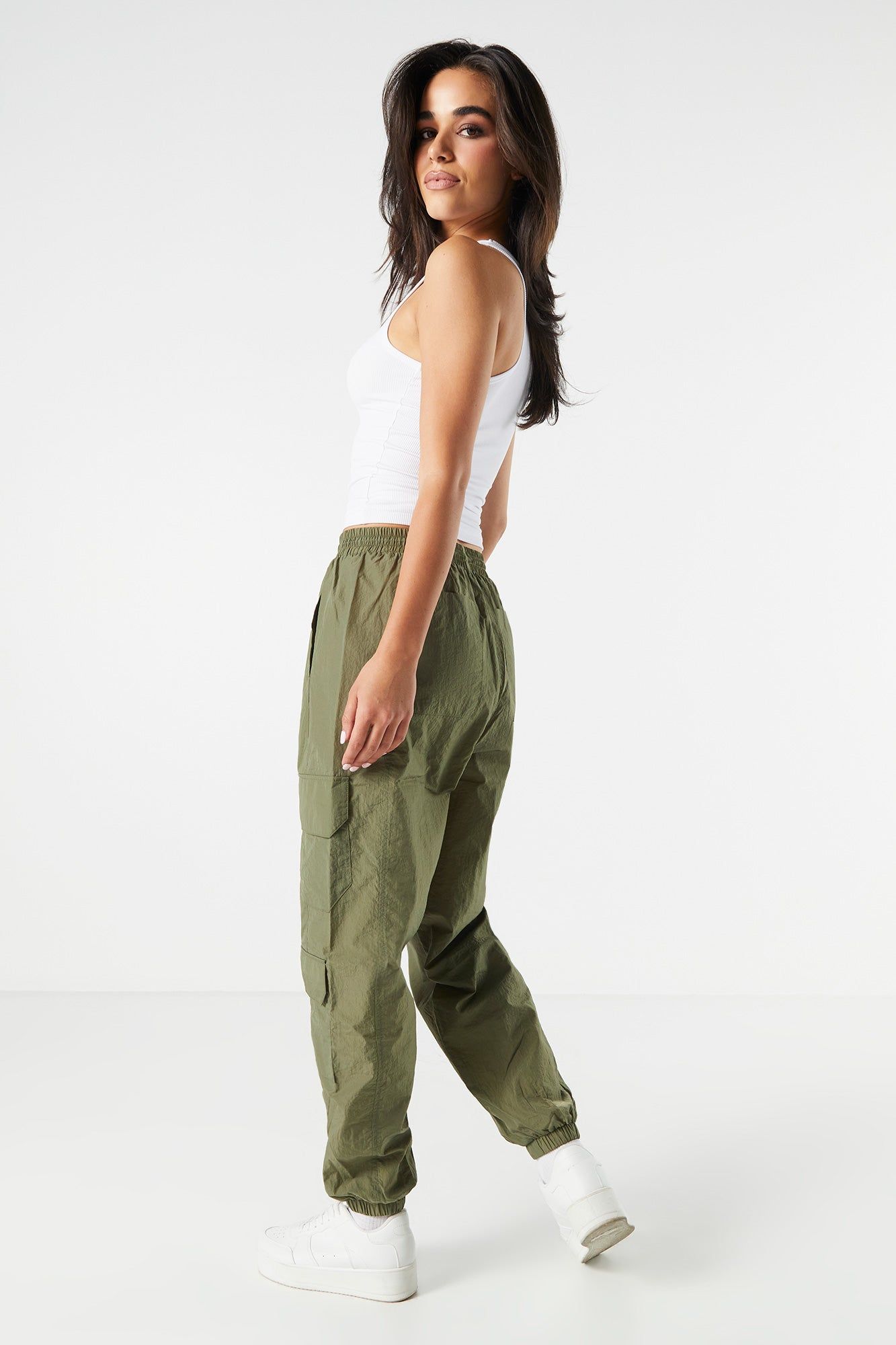 Nylon Multi Pocket Cargo Jogger sold by Charlotte Russe product image thumbnail 4