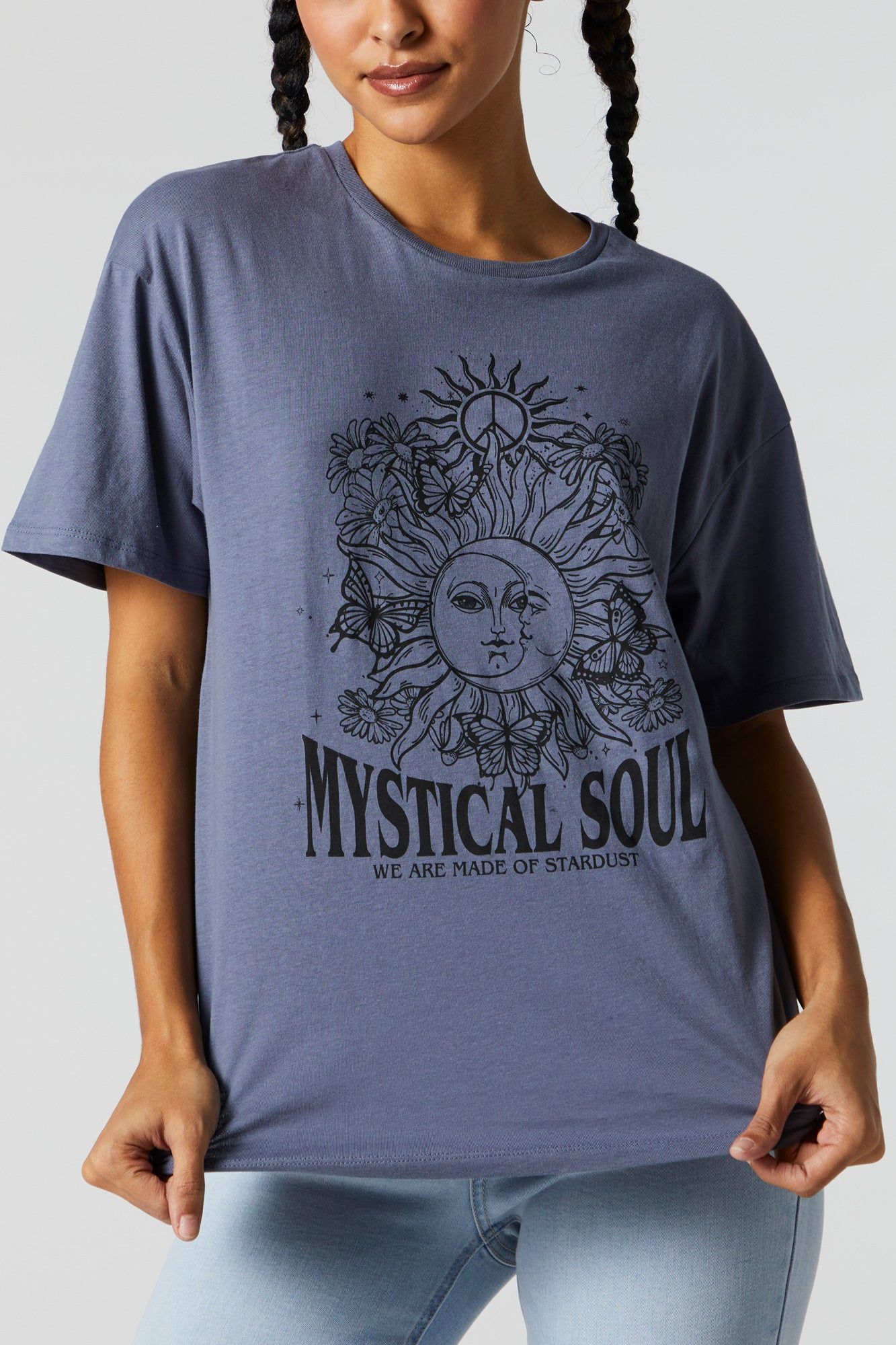 Mystical Soul Graphic Boyfriend T-Shirt sold by Charlotte Russe