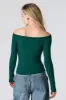 Ribbed Lace Bow Trim Off Shoulder Long Sleeve Top sold by Charlotte Russe