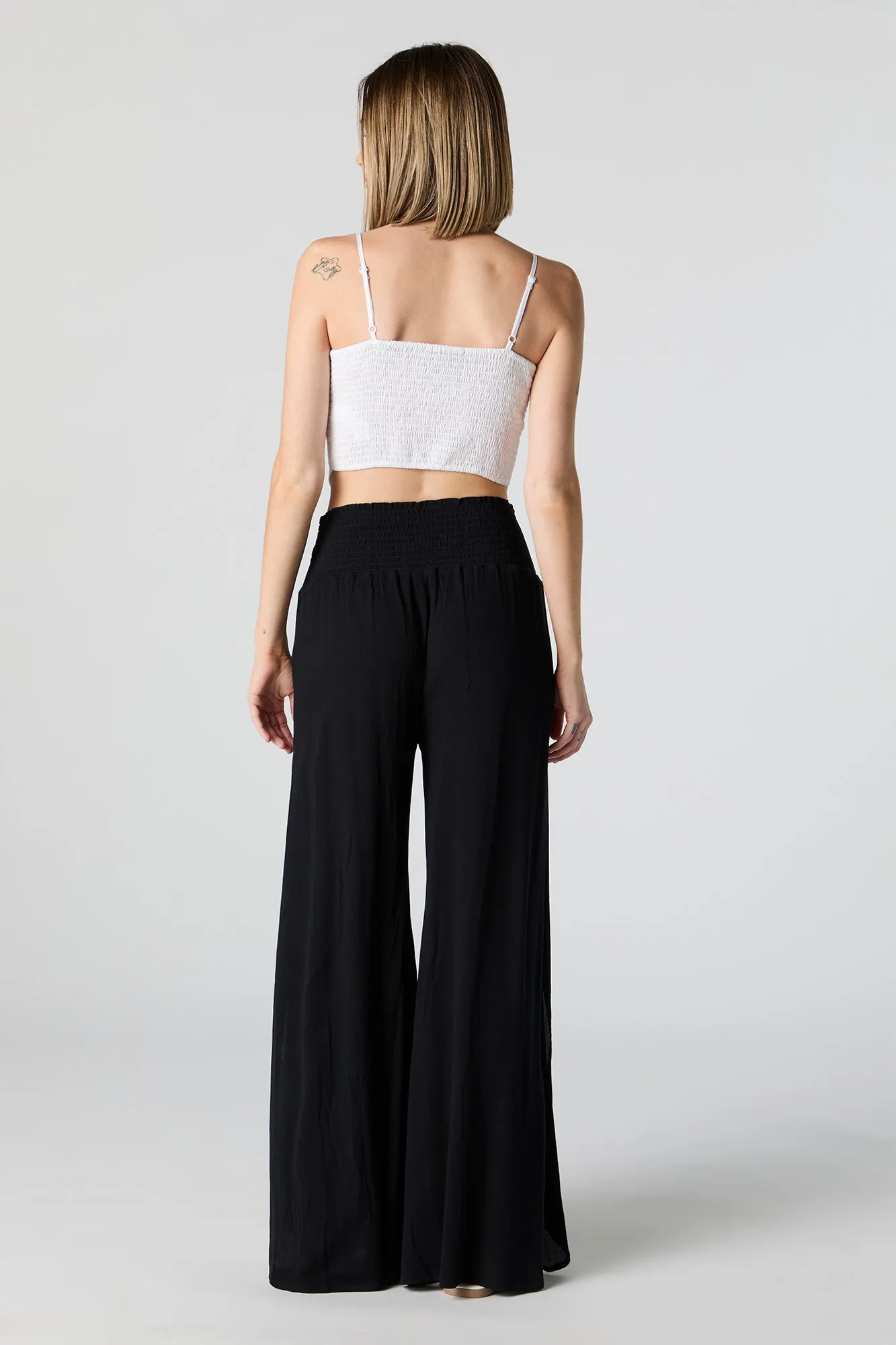 Solid Front Slit Palazzo Pant sold by Charlotte Russe product image thumbnail 3