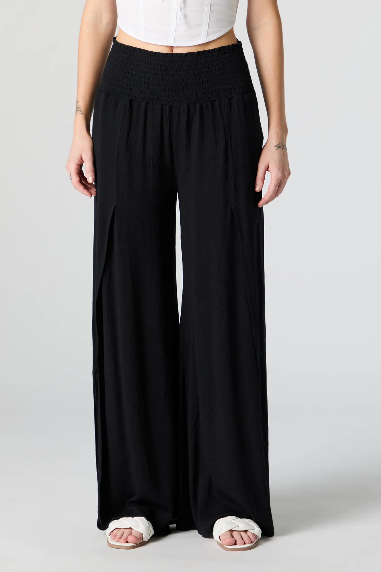 Solid Front Slit Palazzo Pant sold by Charlotte Russe product image thumbnail 2