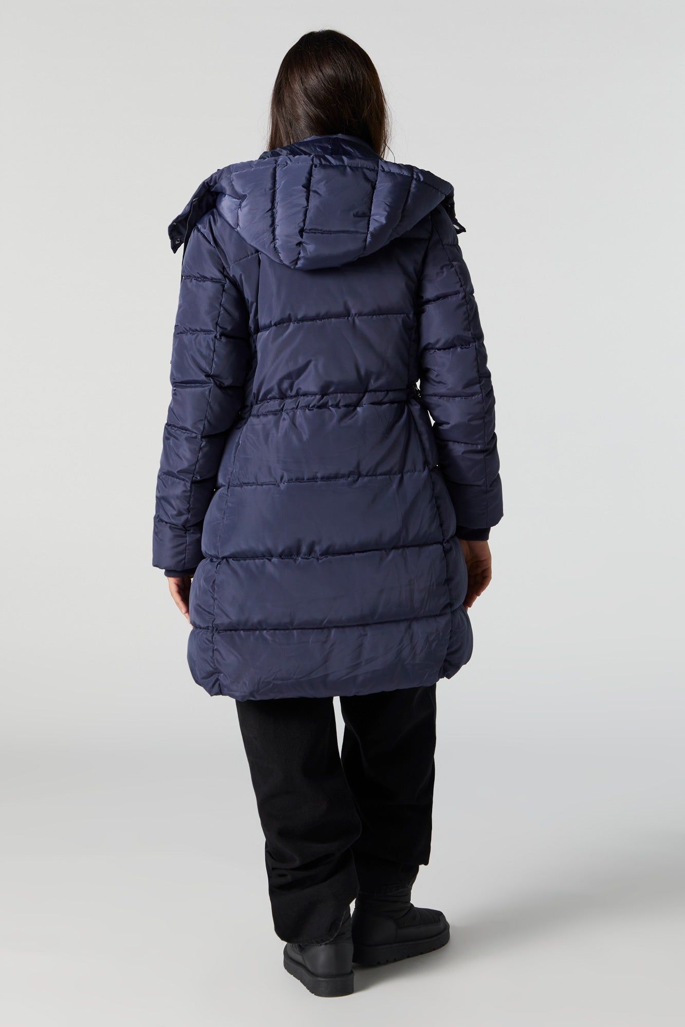 Longline Hooded Puffer Jacket sold by Charlotte Russe product image thumbnail 5