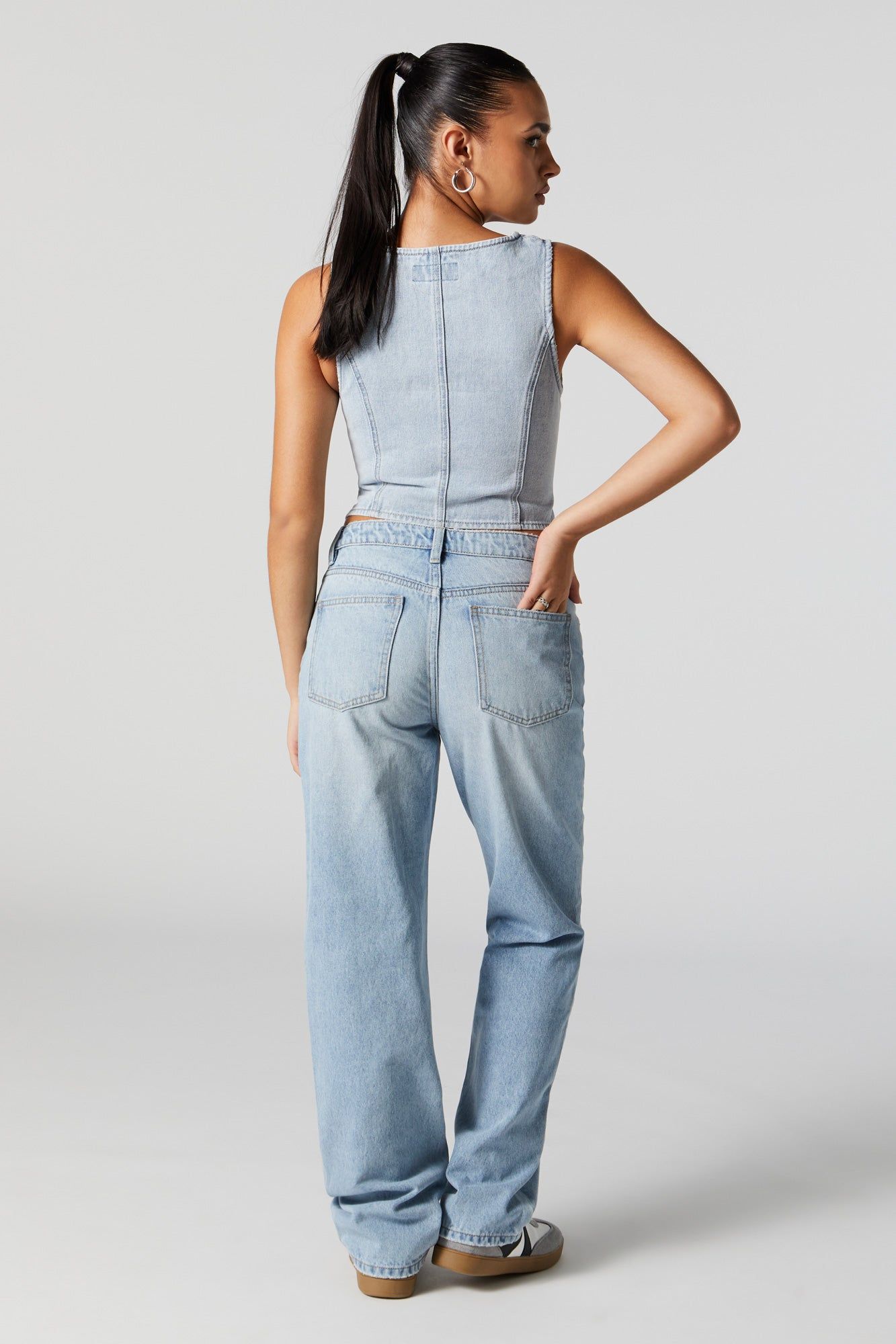 Medium Wash High Rise Straight Leg Jean sold by Charlotte Russe product image thumbnail 3