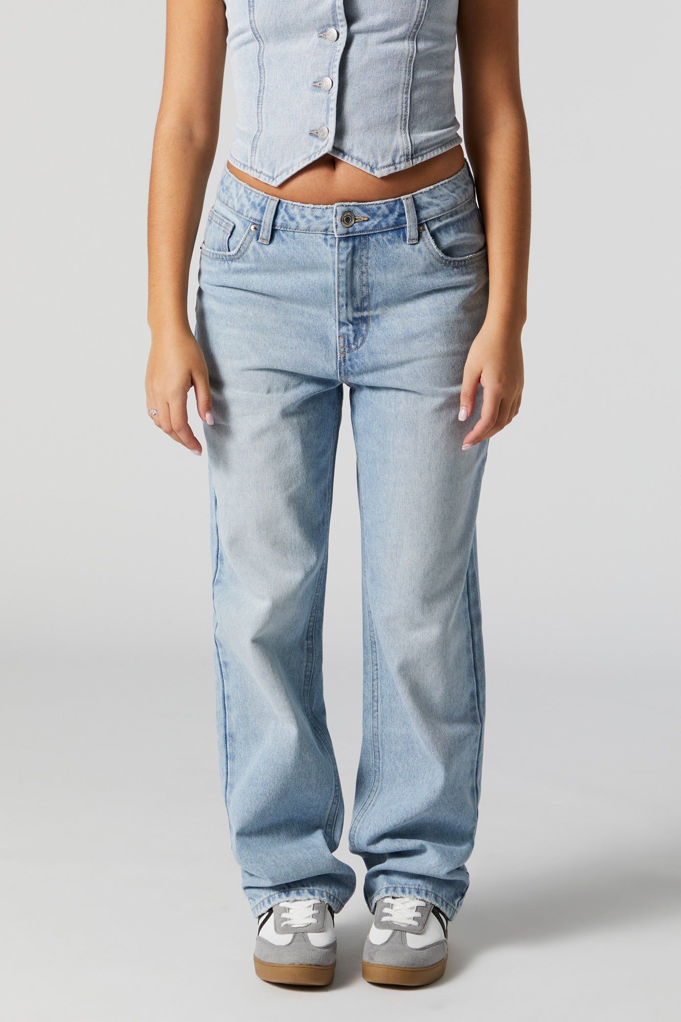 Medium Wash High Rise Straight Leg Jean sold by Charlotte Russe product image thumbnail 2