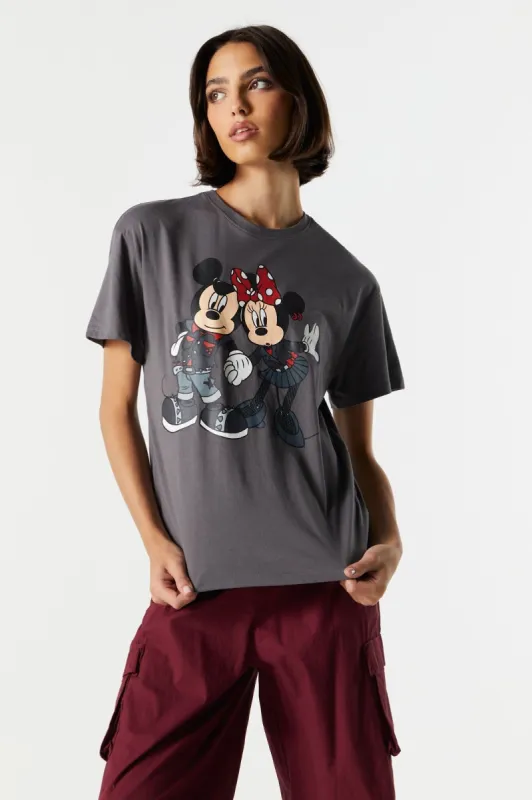 Minnie and Mickey Graphic Boyfriend T-Shirt sold by Charlotte Russe