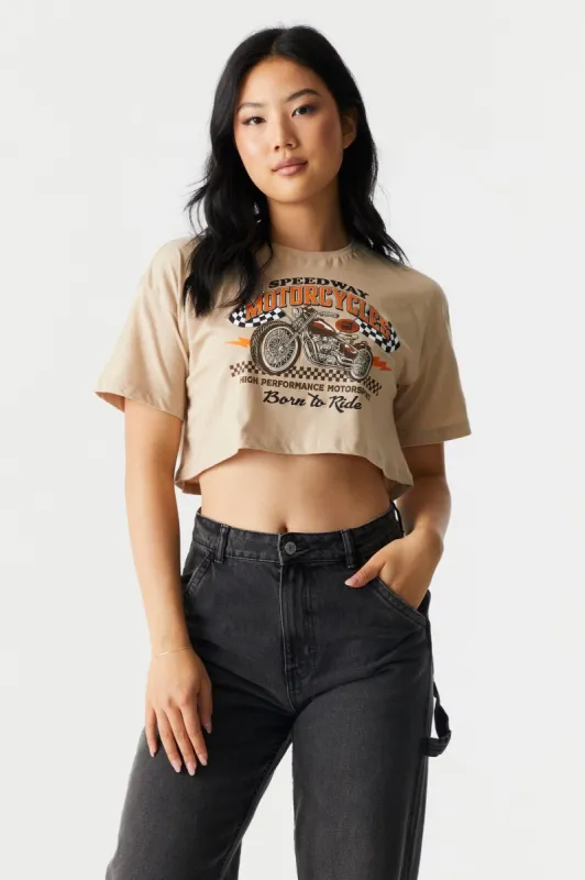 Born To Ride Graphic Boxy Skimmer T-Shirt sold by Charlotte Russe