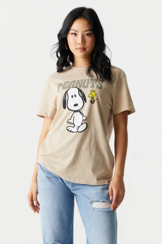 Peanuts Graphic Boyfriend T-Shirt sold by Charlotte Russe