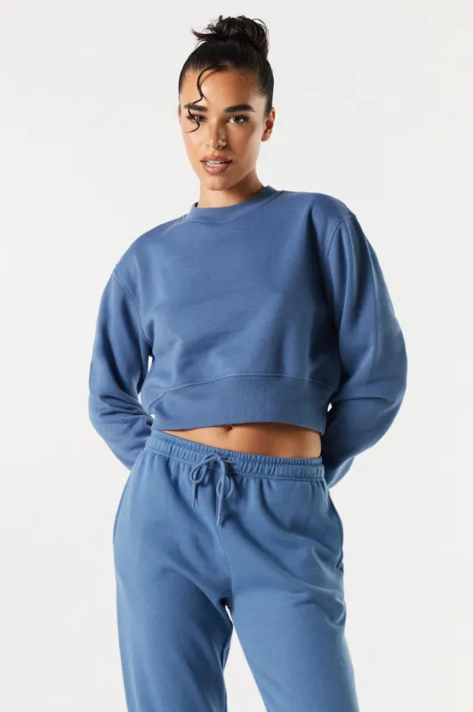Colored Fleece Cropped Sweatshirt sold by Charlotte Russe
