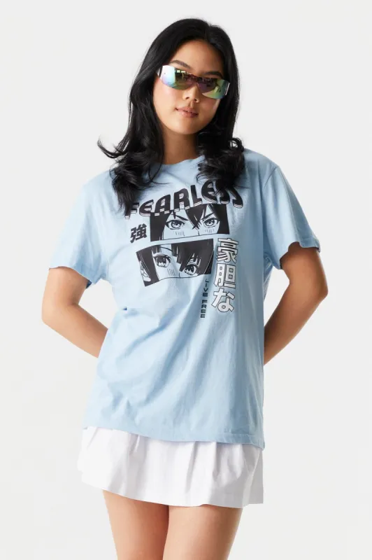 Fearless Anime Graphic Oversized T-Shirt sold by Charlotte Russe