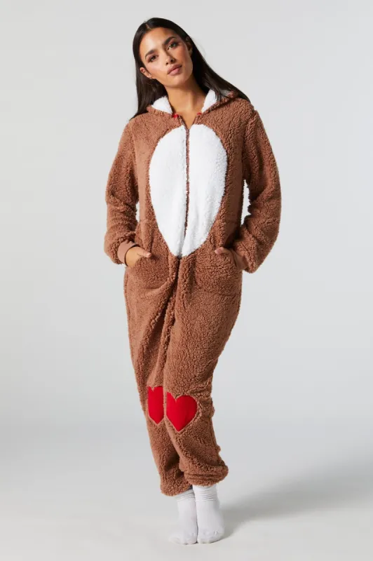 Plush 3D Rudoph Onesie sold by Charlotte Russe