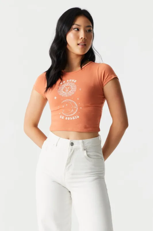 Mystic Sun Graphic Crop T-Shirt sold by Charlotte Russe