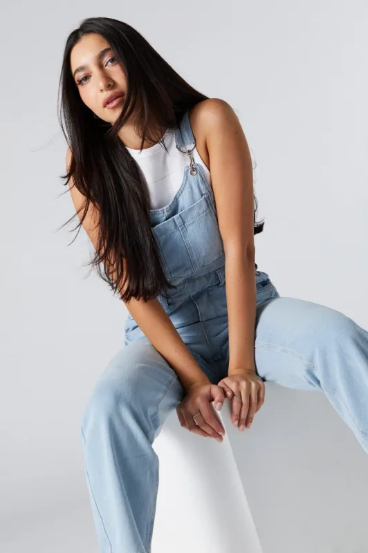 Light Wash Denim Overall sold by Charlotte Russe