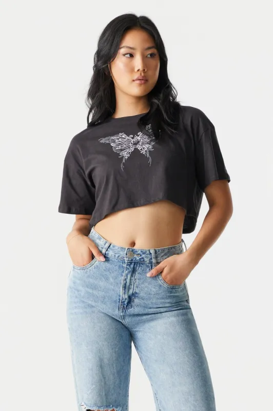 Heart Tattoo Graphic Boxy Skimmer T-Shirt sold by Charlotte Russe