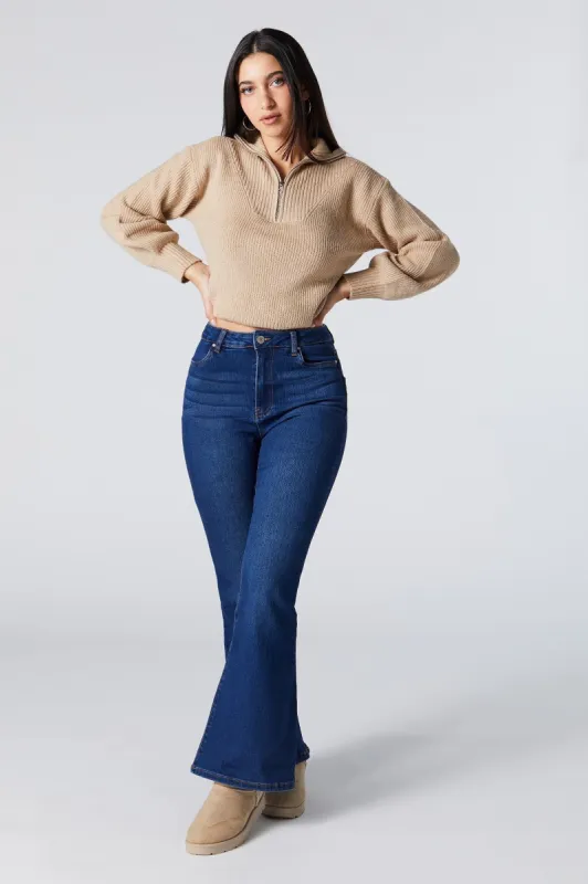 Dark Wash High Rise Flare Jean sold by Charlotte Russe