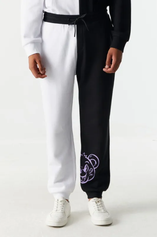 Spliced Kanji Bear Graphic Fleece Jogger sold by Charlotte Russe