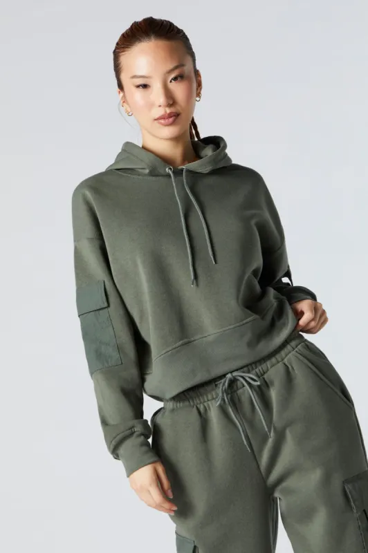 Fleece Cargo Hoodie sold by Charlotte Russe