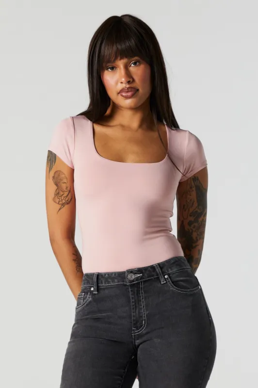 Contour Square Neck Short Sleeve Bodysuit sold by Charlotte Russe