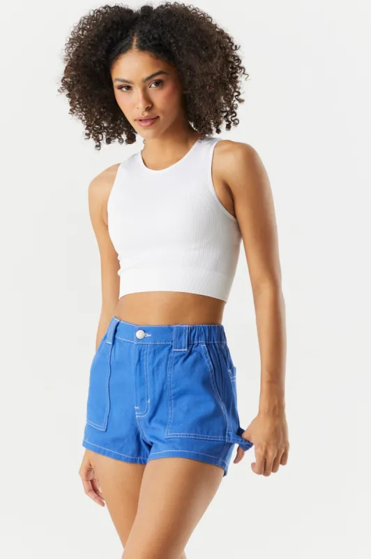 Coloured Denim Carpenter Short sold by Charlotte Russe