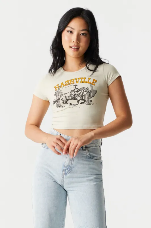 Nashville Graphic Crop T-Shirt sold by Charlotte Russe