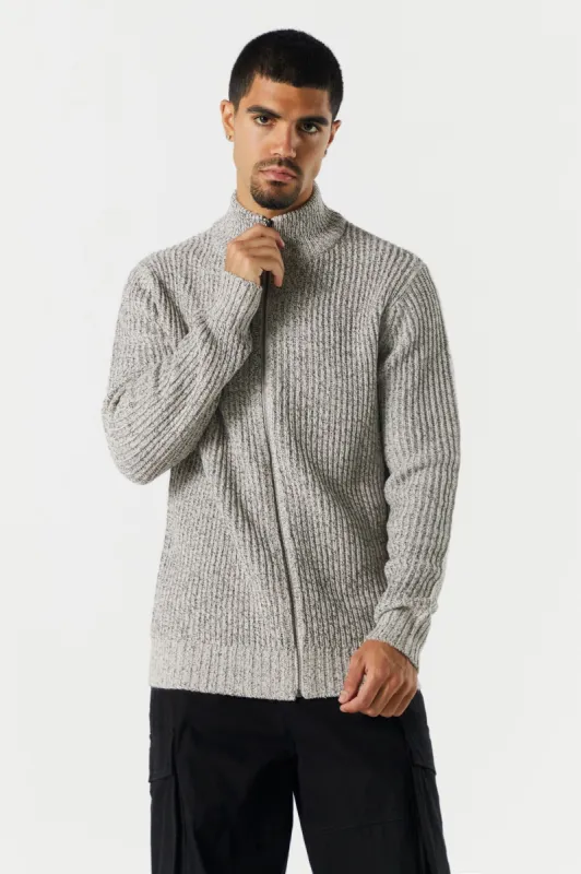 Knit Zip-Up Sweater sold by Charlotte Russe