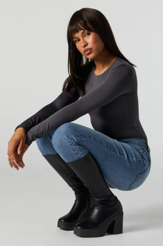 Contour Crewneck Long Sleeve Bodysuit sold by Charlotte Russe
