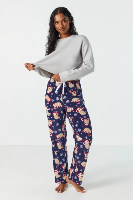 Plush Sloth Print Pajama Pant sold by Charlotte Russe