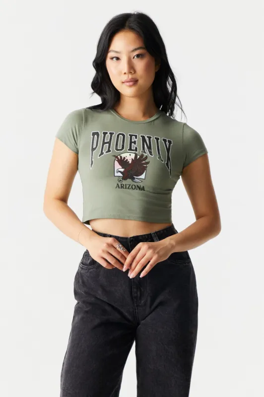 Phoenix Graphic Crop T-Shirt sold by Charlotte Russe