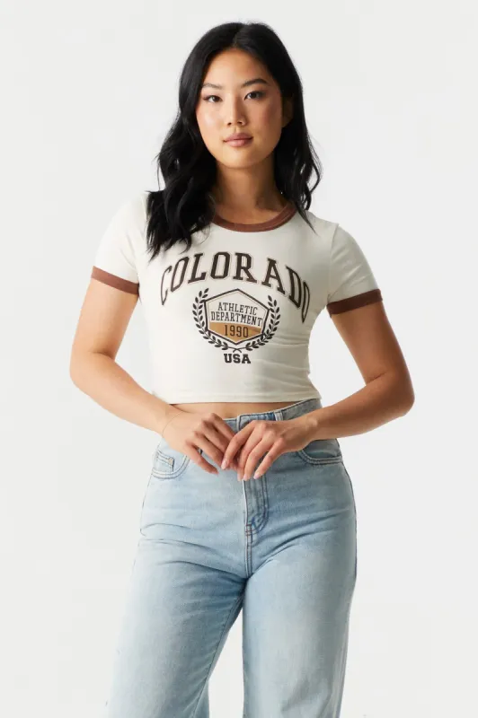 Colorado Graphic Crop T-Shirt sold by Charlotte Russe