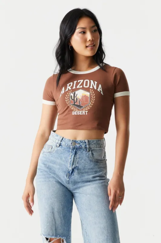 Arizona Graphic Crop T-Shirt sold by Charlotte Russe
