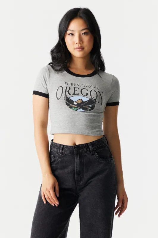 Oregon Graphic Crop T-Shirt sold by Charlotte Russe