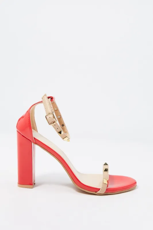 Studded Band Ankle Strap High Heel sold by Charlotte Russe