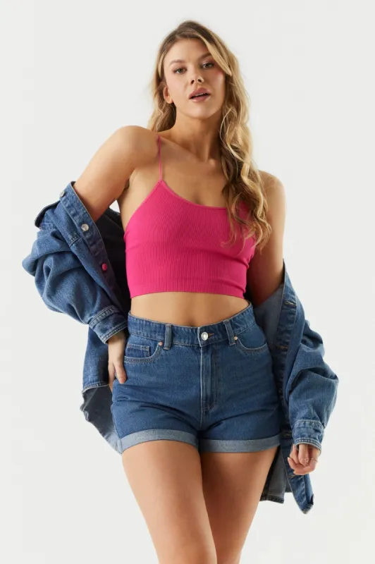 Ribbed Seamless Bungee Strap Cami sold by Charlotte Russe
